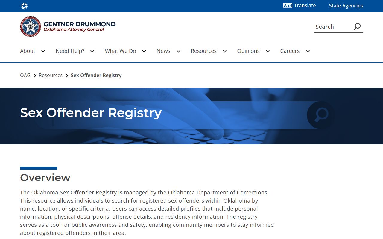 Johnston County arrest and charge records resource from the Oklahoma Attorney General registry page