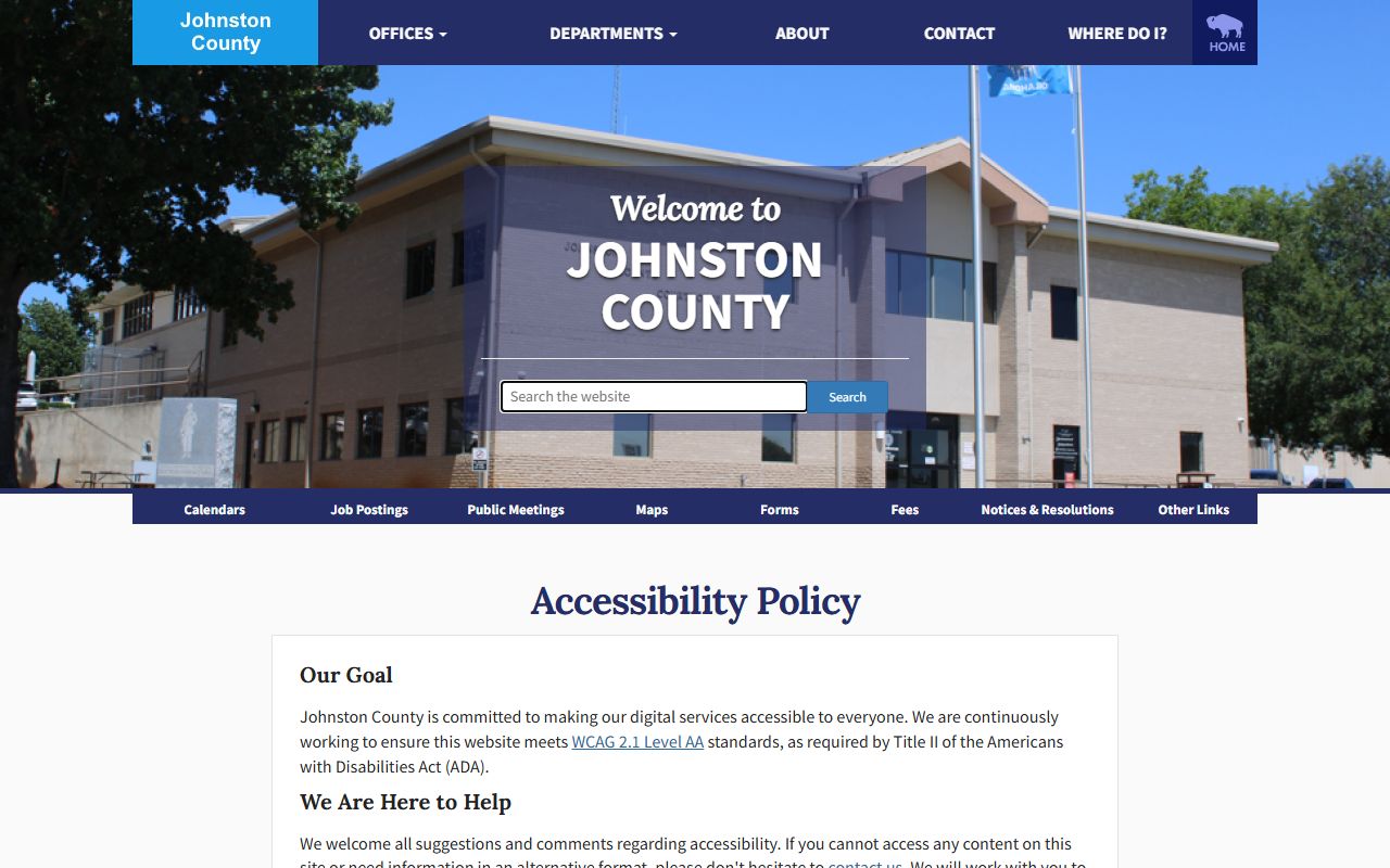 Johnston County accessibility policy for online court records access
