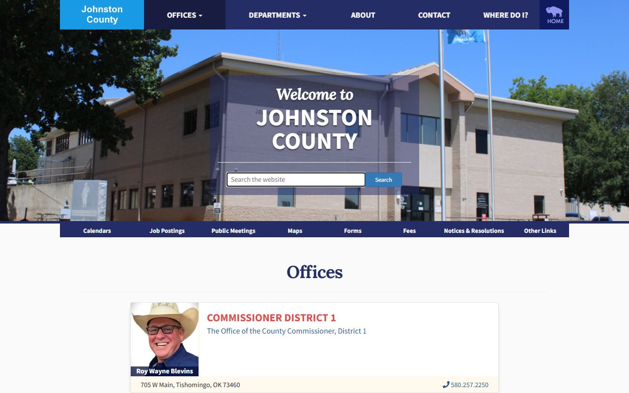 Johnston County offices list showing court records contacts
