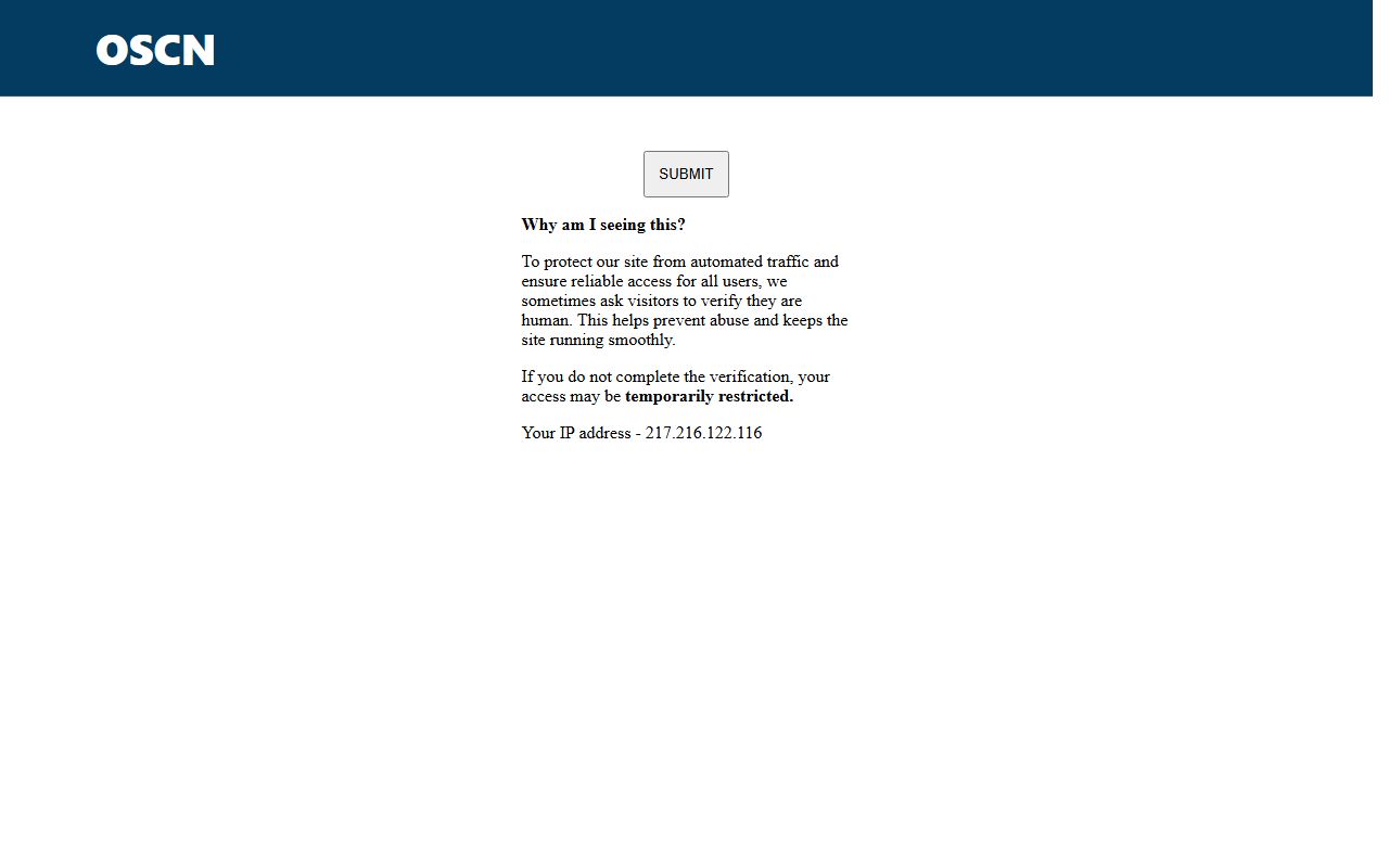 OSCN docket for a Johnston County traffic court record, case TR-2025-00154