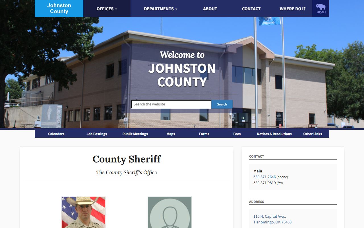 Johnston County Sheriff page used to confirm warrant information